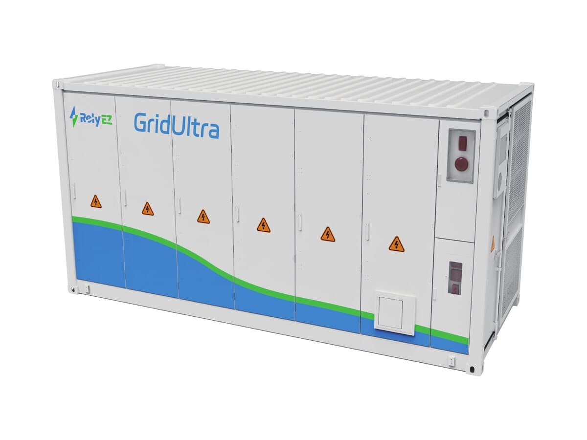 RelyEZ GridUltra liquid-cooled battery storage container