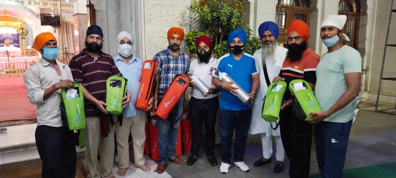 Uttam medical-oxygen cylinders staged for COVID-19 dispatch
