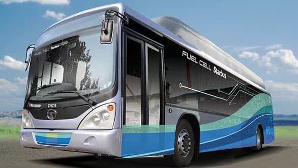 A hydrogen bus running on Uttam fuel systems, Tata Motors pilot